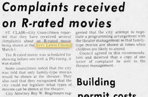 Riverview Cinema - 06 Mar 1973 Complaints (newer photo)